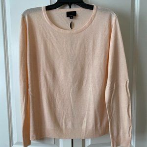 Blush light knit sweater with cut outs